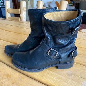 Frye Veronica Mid-Calf Zip Back Leather Boots